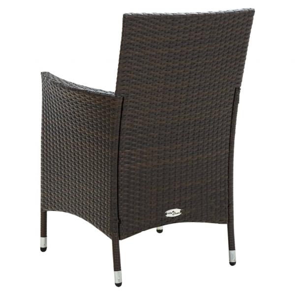 Gartenstühle mit Sitzpolster 2 Stk. Poly Rattan Braun