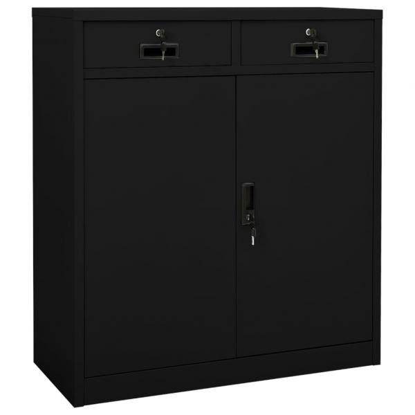 ARDEBO.de - Büroschrank Schwarz 90x40x102 cm Stahl