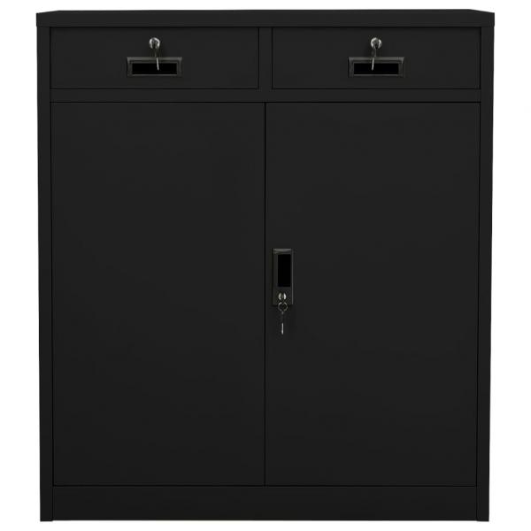 Büroschrank Schwarz 90x40x102 cm Stahl