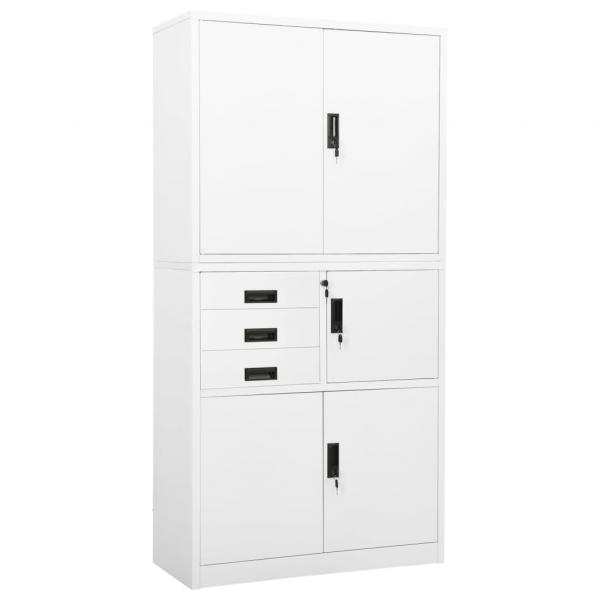 ARDEBO.de - Büroschrank Weiß 90x40x180 cm Stahl 