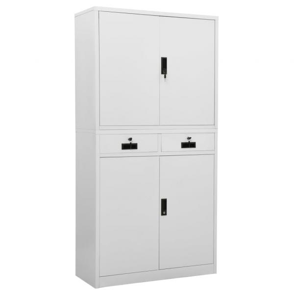 ARDEBO.de - Büroschrank Hellgrau 90x40x180 cm Stahl 