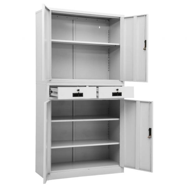 Büroschrank Hellgrau 90x40x180 cm Stahl 