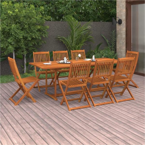 ARDEBO.de - 9-tlg. Garten-Essgruppe 220x90x75 cm Massivholz Akazie