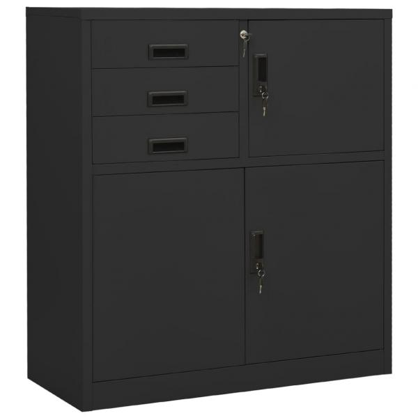 ARDEBO.de - Büroschrank Anthrazit 90x40x102 cm Stahl