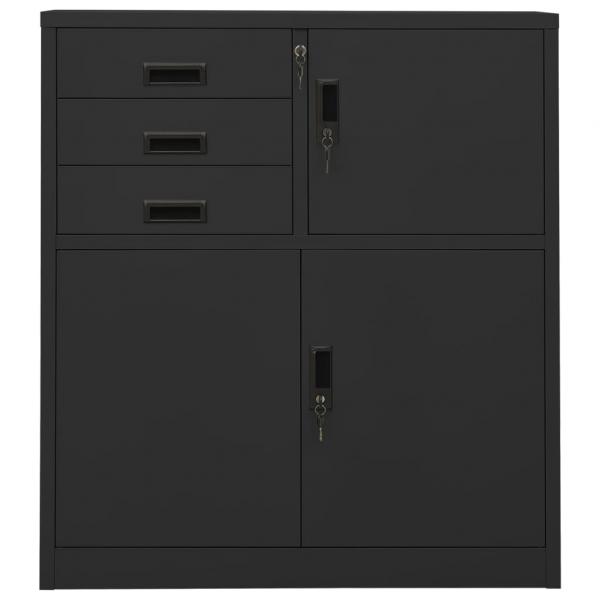 Büroschrank Anthrazit 90x40x102 cm Stahl