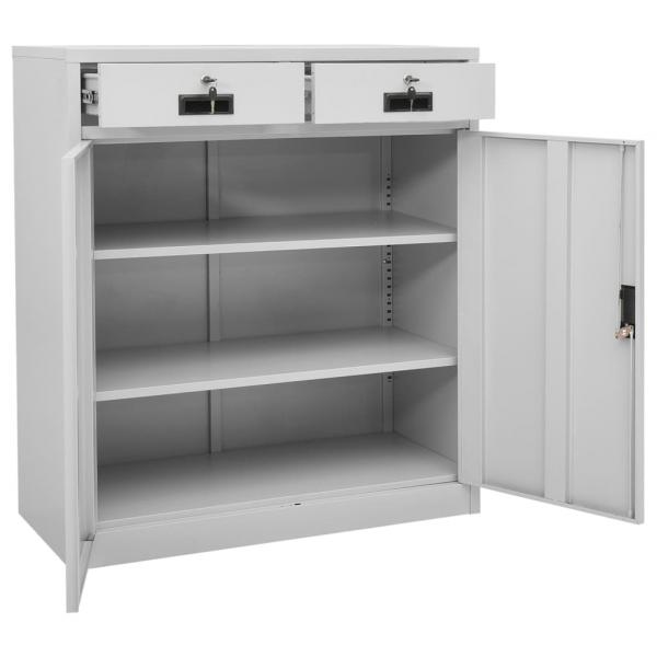 Büroschrank Hellgrau 90x40x102 cm Stahl