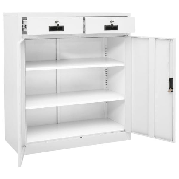 Büroschrank Weiß 90x40x102 cm Stahl