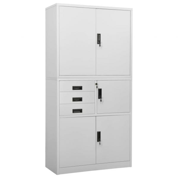 ARDEBO.de - Büroschrank Hellgrau 90x40x180 cm Stahl 