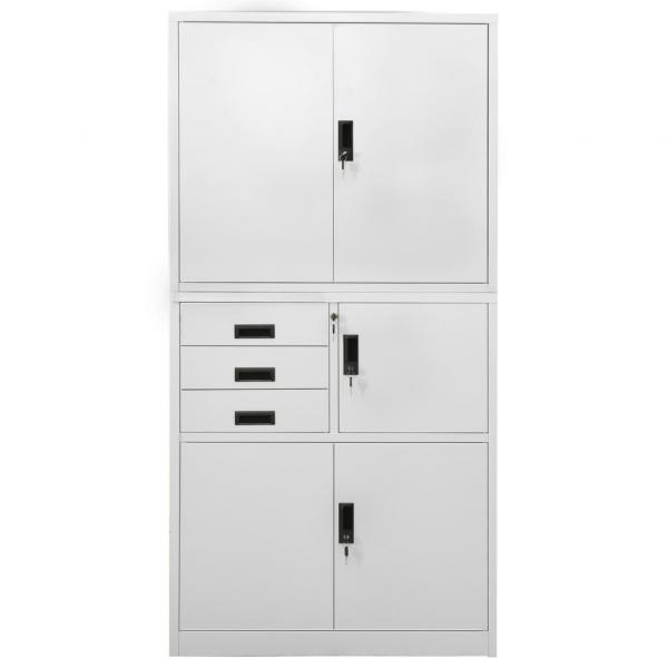 Büroschrank Hellgrau 90x40x180 cm Stahl 