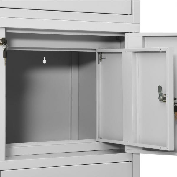 Büroschrank Hellgrau 90x40x180 cm Stahl 