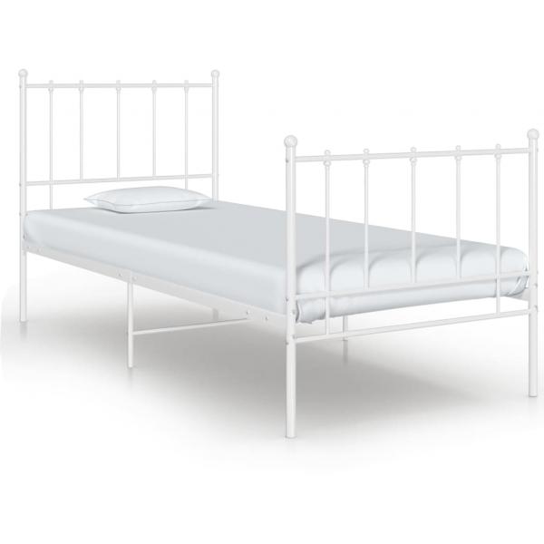 ARDEBO.de - Bett Weiß Metall 90x200 cm