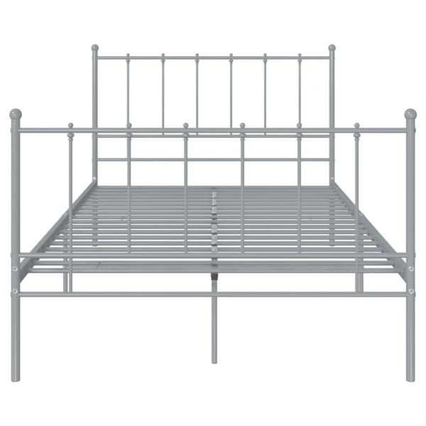 Bett Grau Metall 120x200 cm