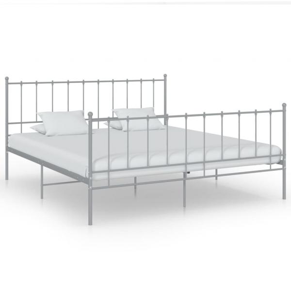 ARDEBO.de - Bett Grau Metall 140x200 cm