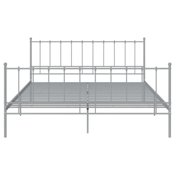 Bett Grau Metall 140x200 cm