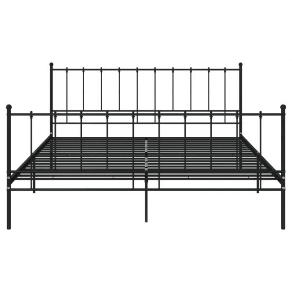 Bett Schwarz Metall 200x200 cm