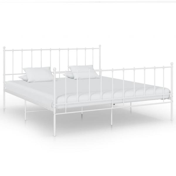 ARDEBO.de - Bett Weiß Metall 200x200 cm