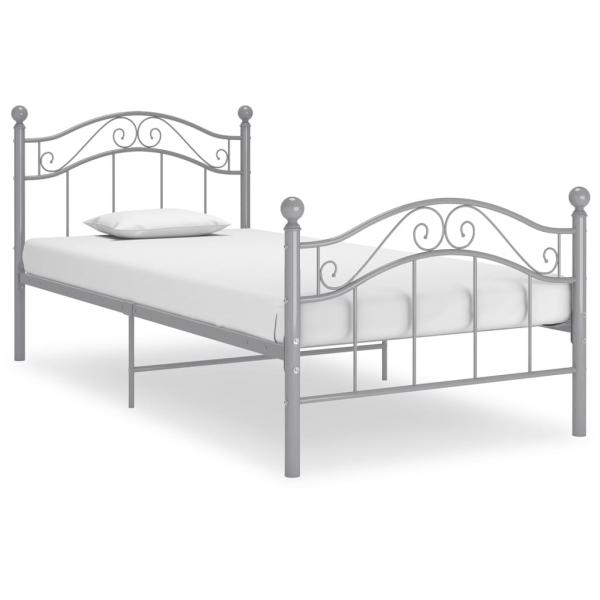 ARDEBO.de - Bett Grau Metall 90x200 cm