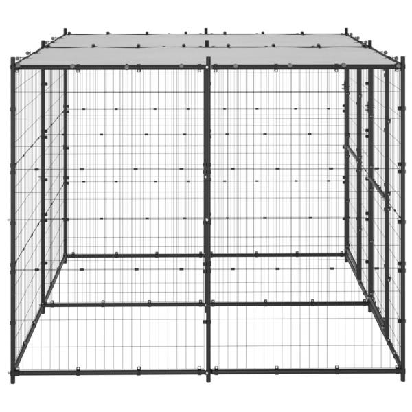 Outdoor-Hundezwinger Stahl mit Überdachung 4,84 m²