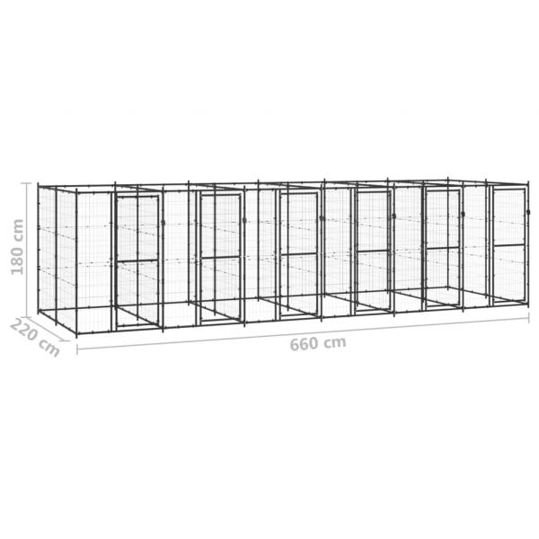 Outdoor-Hundezwinger Stahl 14,52 m²