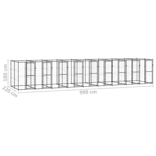 Outdoor-Hundezwinger Stahl 21,78 m²