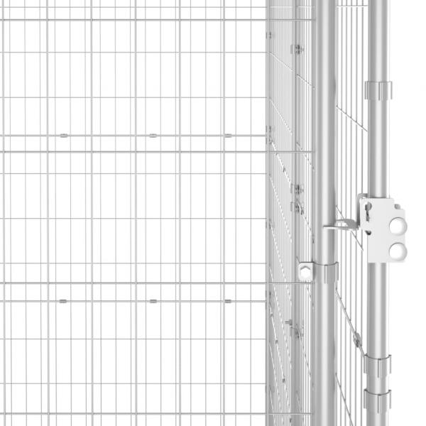 Outdoor-Hundezwinger mit Überdachung Verzinkter Stahl 4,84 m²