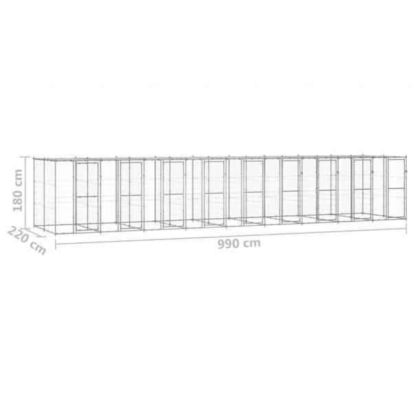 Outdoor-Hundezwinger mit Überdachung Verzinkter Stahl 21,78 m²