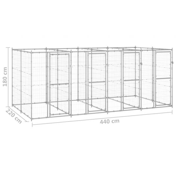 Outdoor-Hundezwinger Verzinkter Stahl 9,68 m²