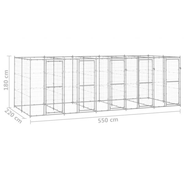 Outdoor-Hundezwinger Verzinkter Stahl 12,1 m²