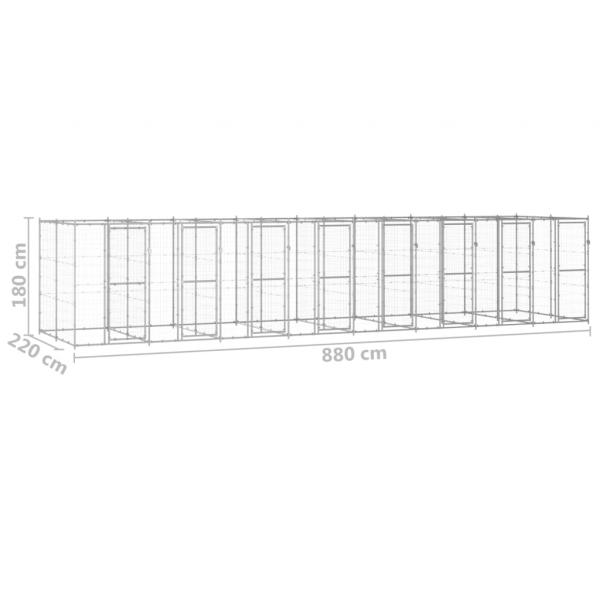 Outdoor-Hundezwinger Verzinkter Stahl 19,36 m²