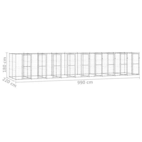 Outdoor-Hundezwinger Verzinkter Stahl 21,78 m²