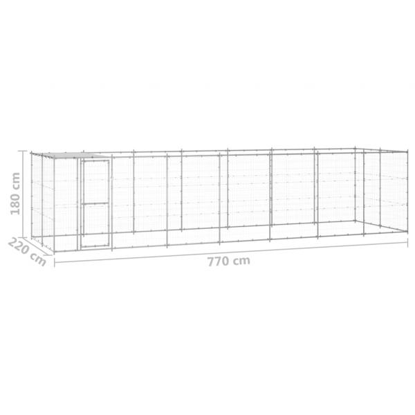 Outdoor-Hundezwinger mit Überdachung Verzinkter Stahl 16,94 m²