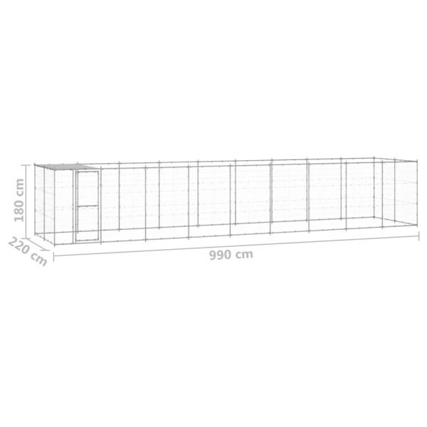 Outdoor-Hundezwinger mit Überdachung Verzinkter Stahl 21,78 m²