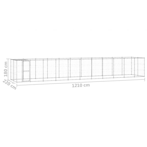 Outdoor-Hundezwinger mit Überdachung Verzinkter Stahl 26,62 m²