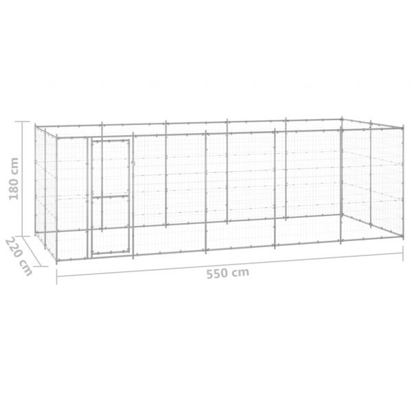 Outdoor-Hundezwinger Verzinkter Stahl 12,1 m²