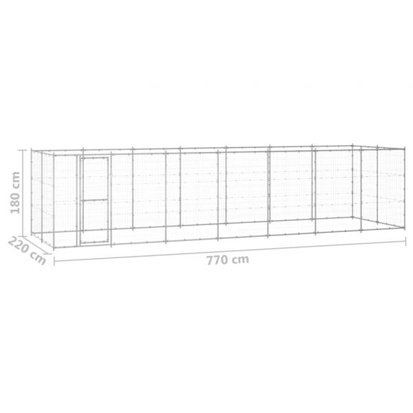 Outdoor-Hundezwinger Verzinkter Stahl 16,94 m²