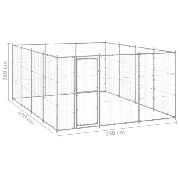 Outdoor-Hundezwinger Verzinkter Stahl 14,52 m²