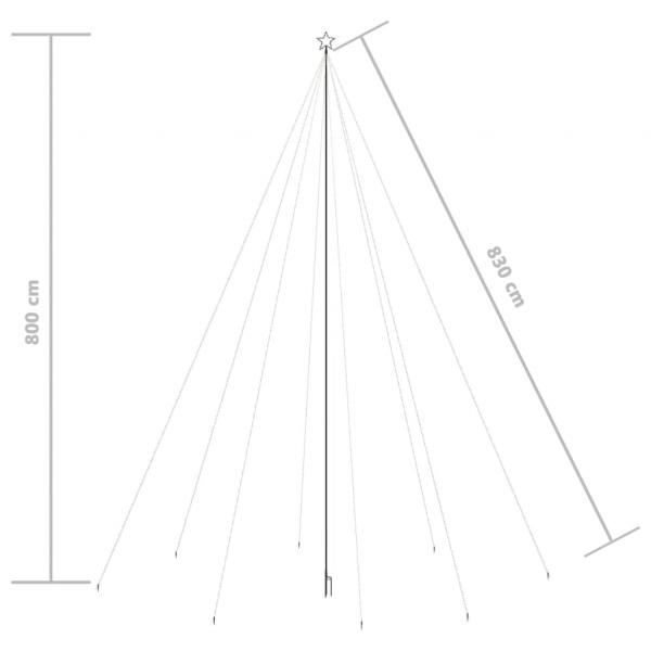 Weihnachtsbaum-Lichterketten Indoor Outdoor 1300 LEDs Bunt 8 m