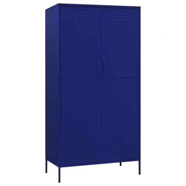 Kleiderschrank Marineblau 90x50x180 cm Stahl   