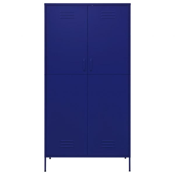 Kleiderschrank Marineblau 90x50x180 cm Stahl   