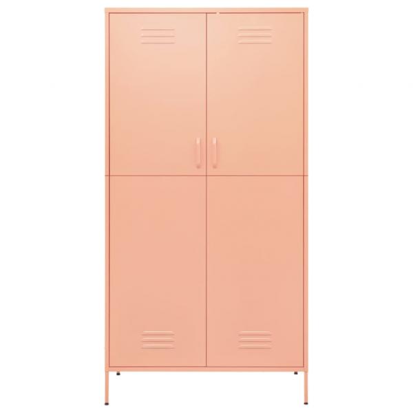 Kleiderschrank Rosa 90x50x180 cm Stahl   