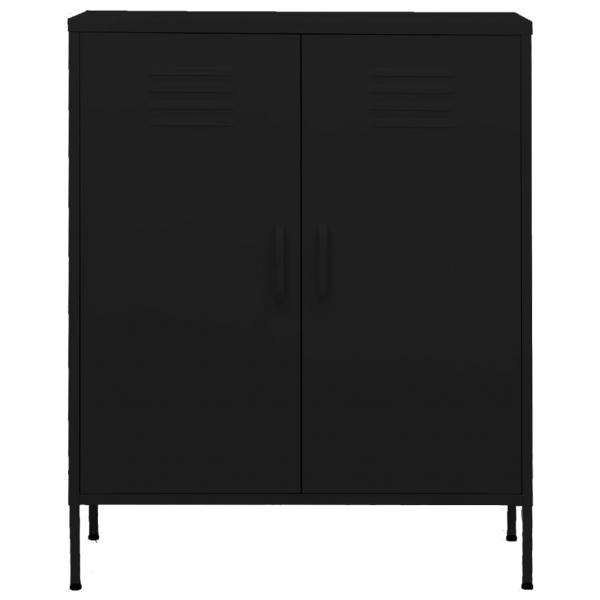 Lagerschrank Schwarz 80x35x101,5 cm Stahl    