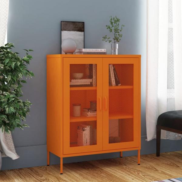 ARDEBO.de - Lagerschrank Orange 80x35x101,5 cm Stahl    