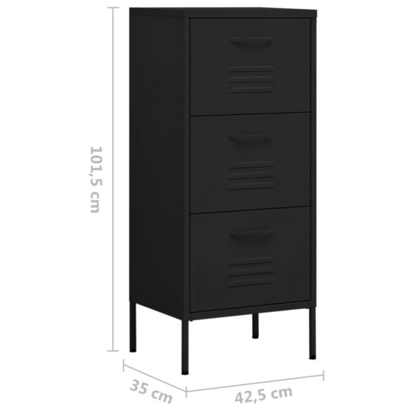 Lagerschrank Schwarz 42,5x35x101,5 cm Stahl    