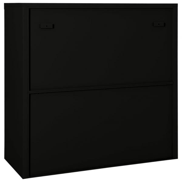 Schrank mit Schiebetür Schwarz 90x40x90 cm Stahl