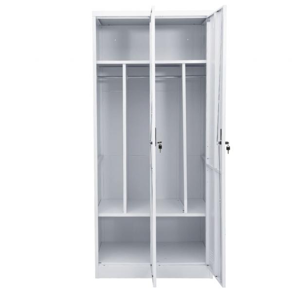 Kleiderschrank Hellgrau 80x50x180 cm Stahl