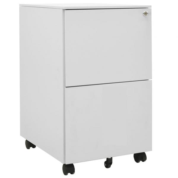 ARDEBO.de - Aktenschrank mit Rollen Hellgrau 39x45x67 cm Stahl