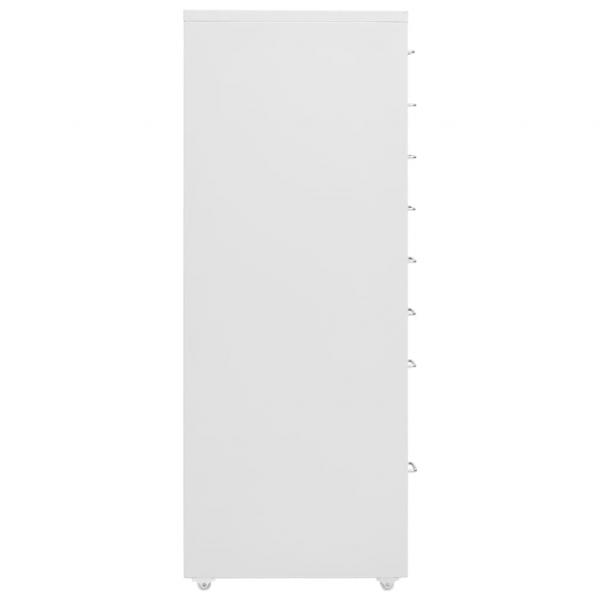 Aktenschrank mit Rollen Grau 28x41x109 cm Metall