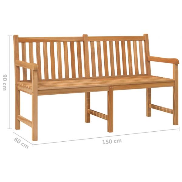 Gartenbank 150 cm Massivholz Teak