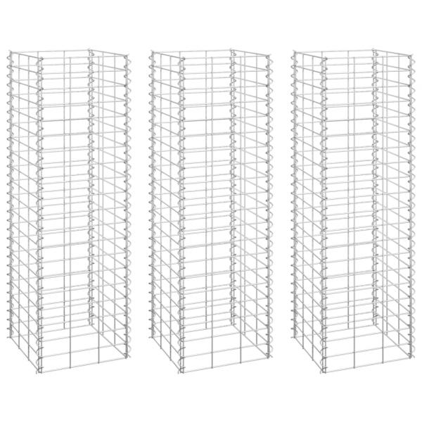 Gabionen-Hochbeete 3 Stk. 30x30x100 cm Eisen