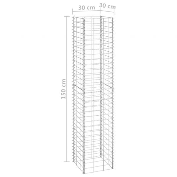 Gabionen-Hochbeete 4 Stk. 30x30x50/100/150/200 cm Eisen